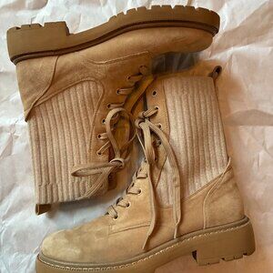 Sam Edelman Lace-Up Suede Lug Combat Boots Size 6.5